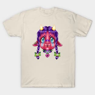 Pierced tattooed demon crying sad girl T-Shirt